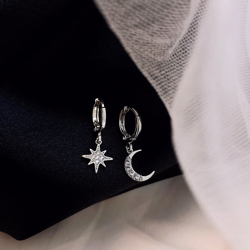 Boucles asymétriques Étoile et Croissant de Lune