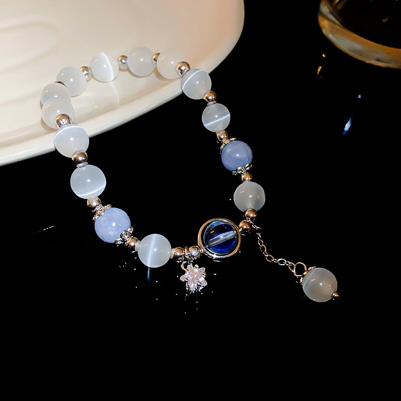 Bracelet Opale Bleue Croissant de Lune & Étoile – Image 3