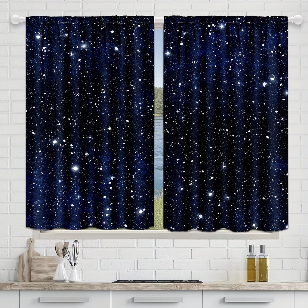 Rideaux Semi-Transparents Ciel Étoilé – Paire de Panneaux Galaxie – Image 2