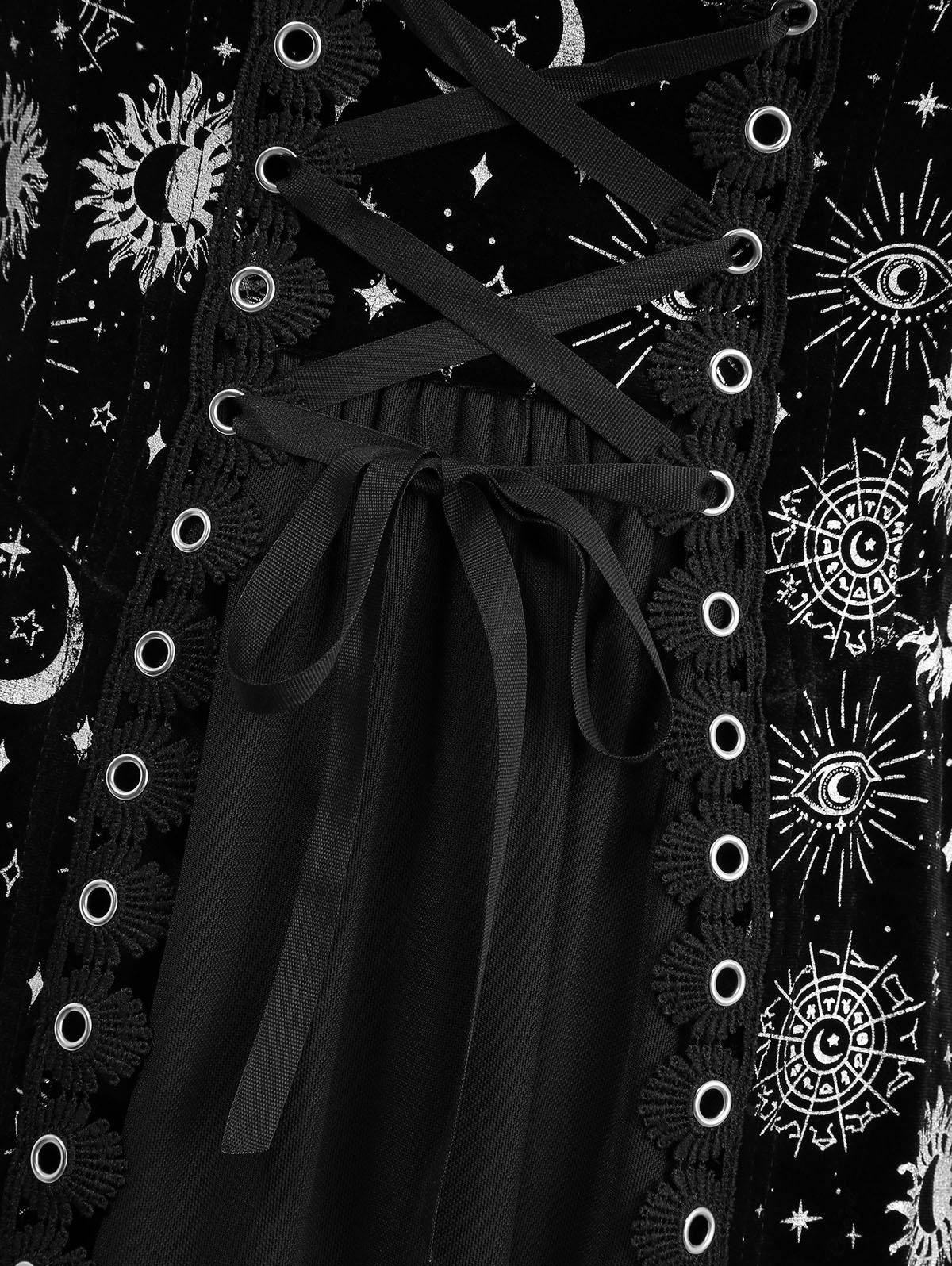 Robe Évasée Lune, Soleil & Étoiles – Laçage et Manches Amples – Image 4