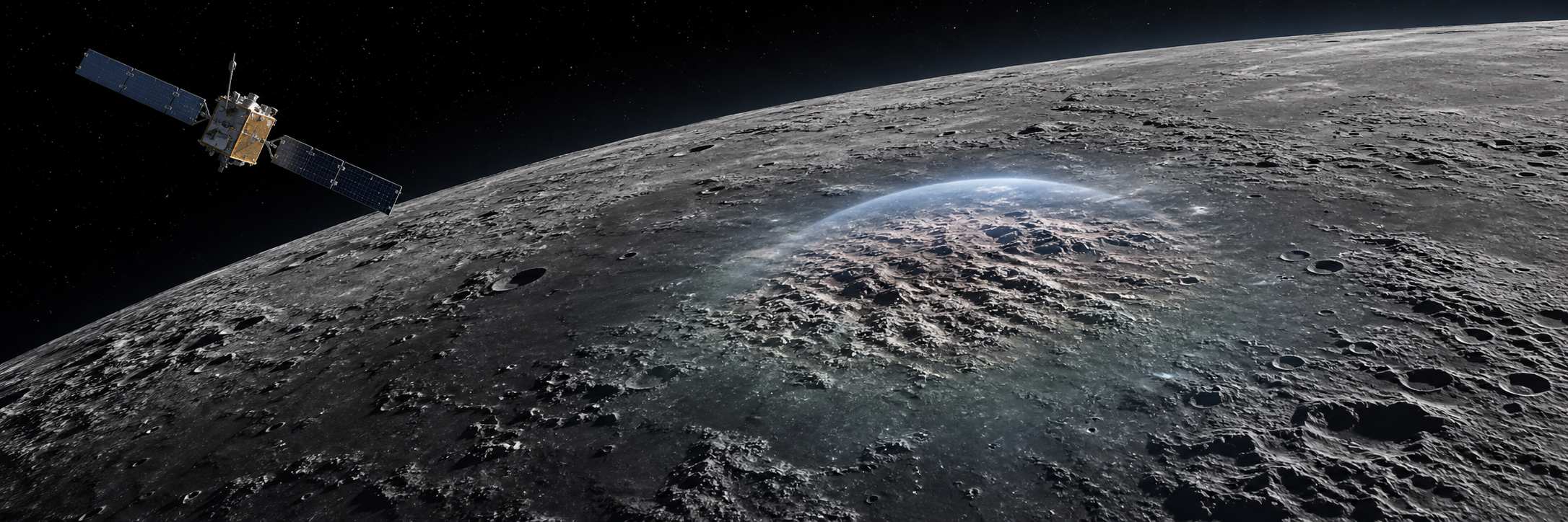 Satellite au-dessus d’une région lunaire marquée par une anomalie magnétique