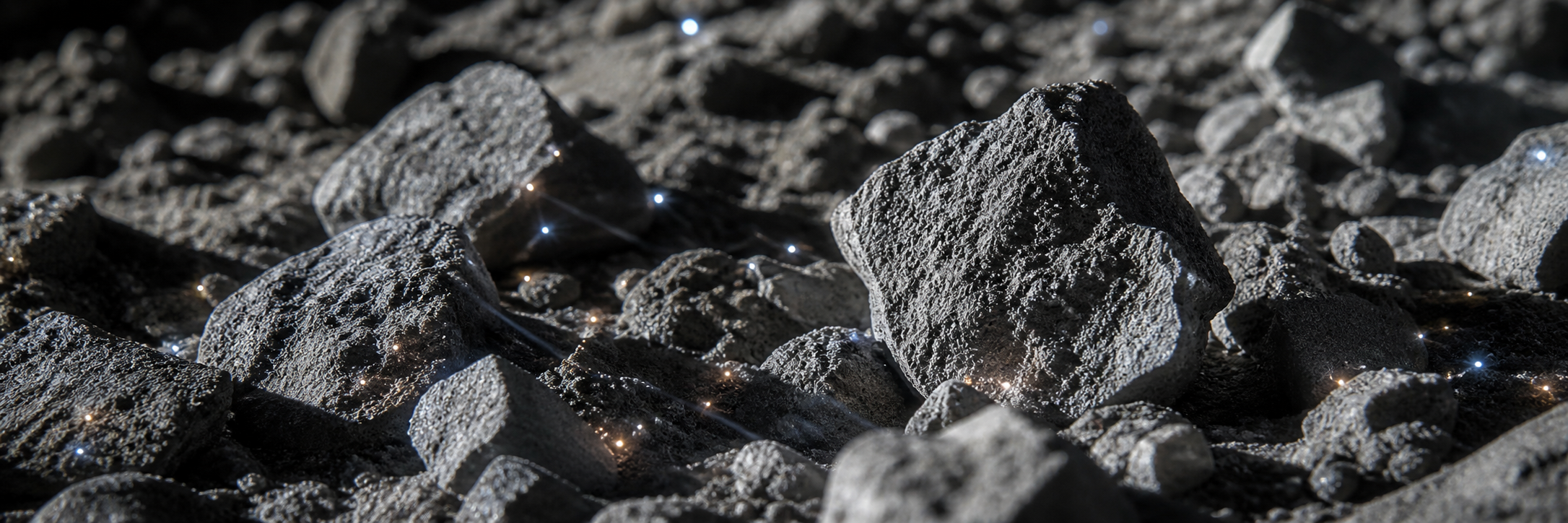 Grains de régolithe lunaire exposés aux particules solaires
