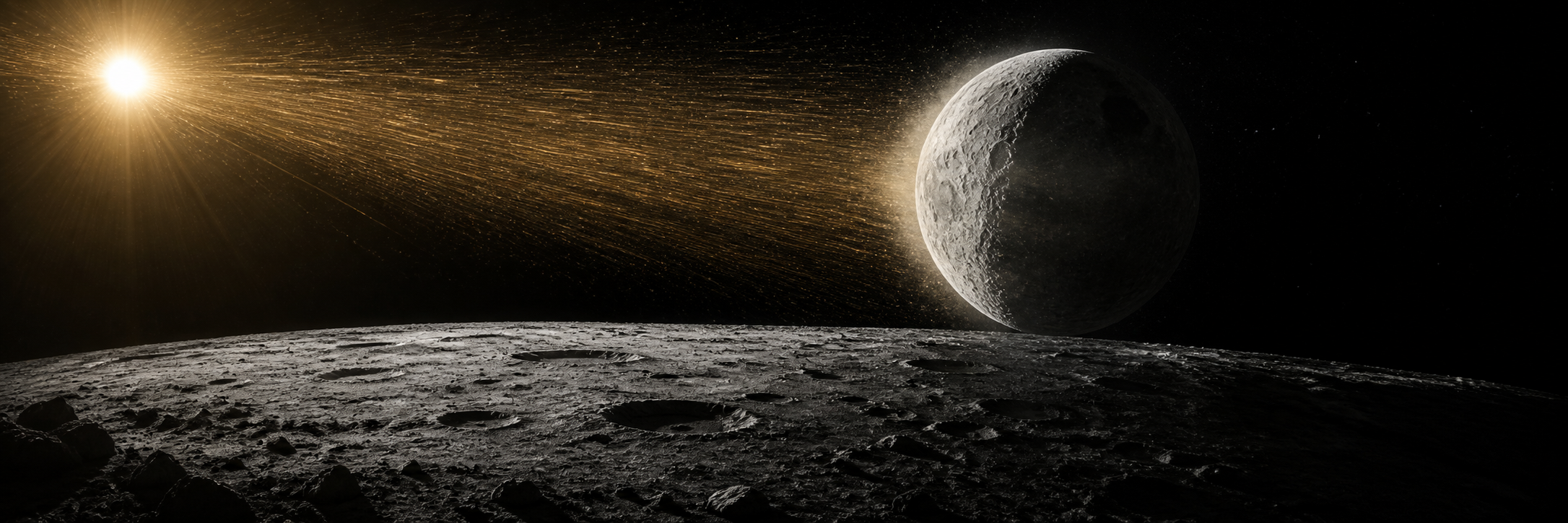 Le vent solaire sur la Lune : une pluie de particules sans atmosphère