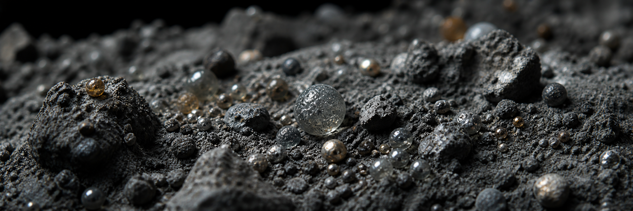 Grains lunaires et petites billes de verre formées par les impacts