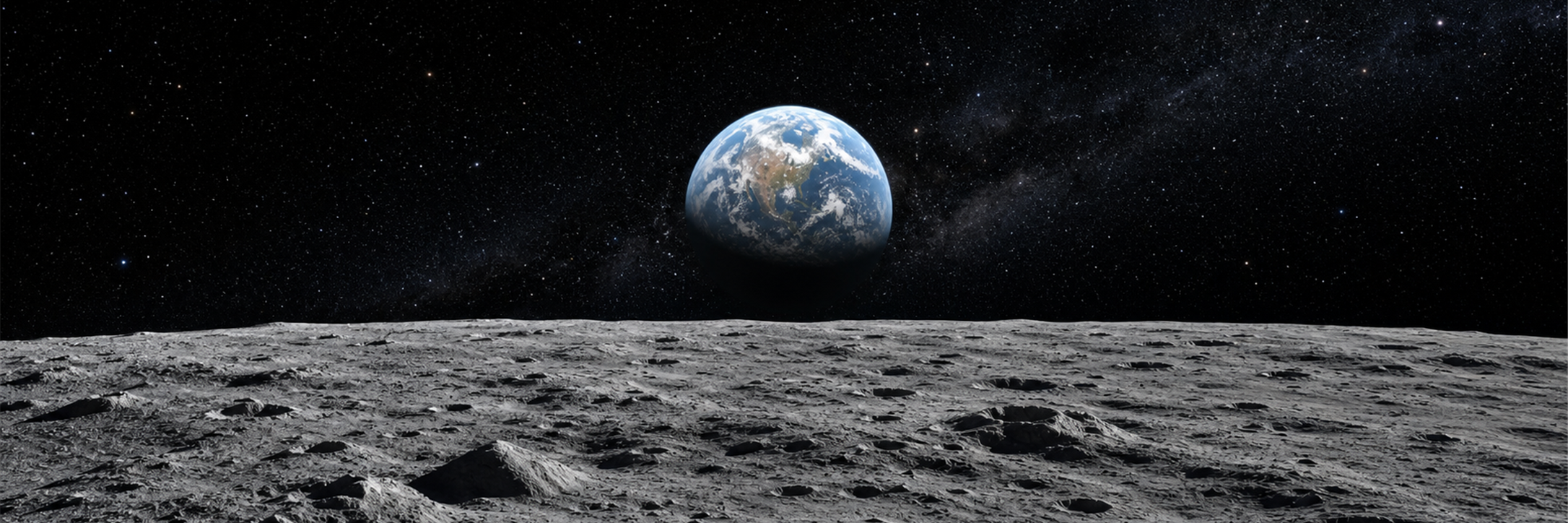Terre suspendue au-dessus de l’horizon lunaire