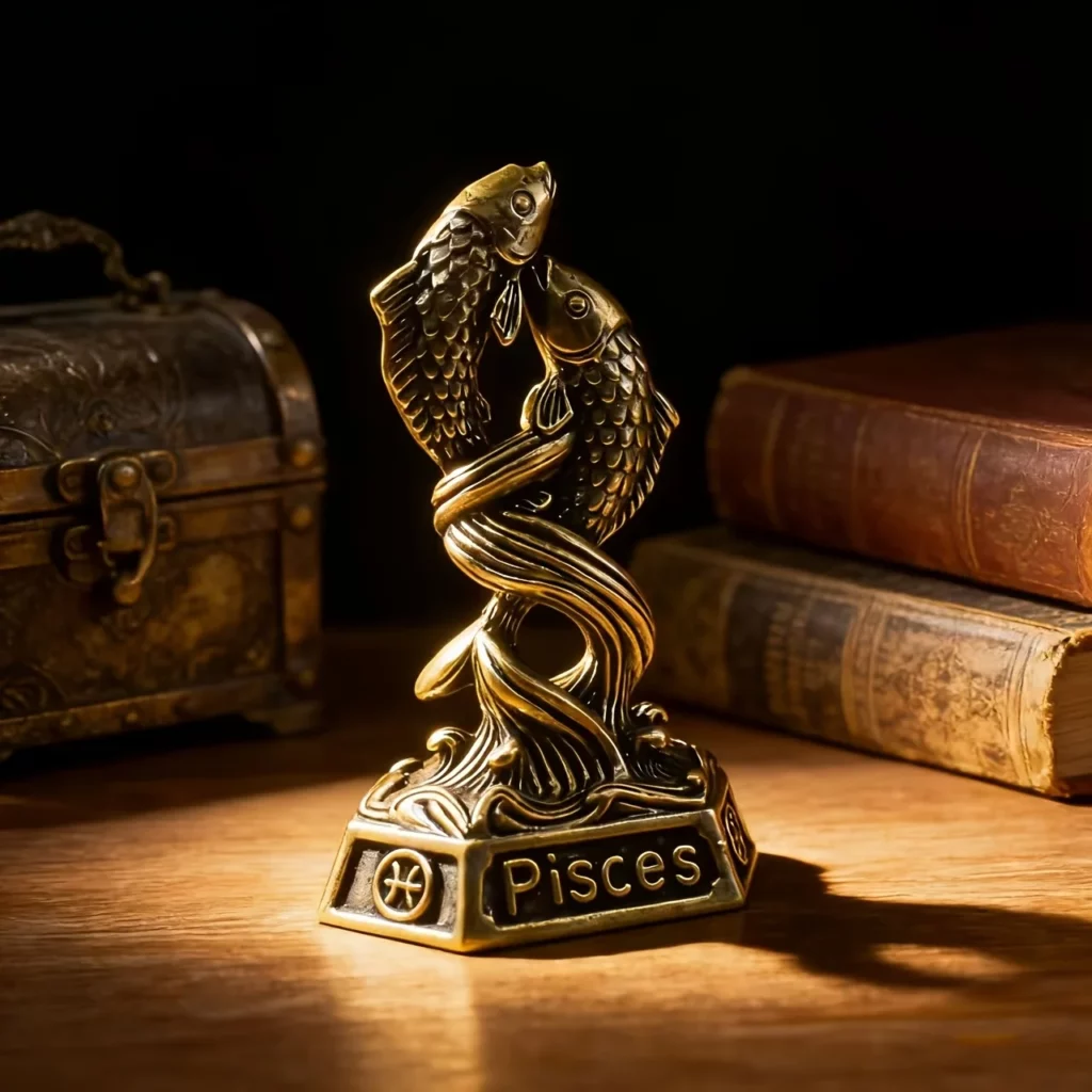 Statuette des Poissons – Signe du zodiaque en laiton