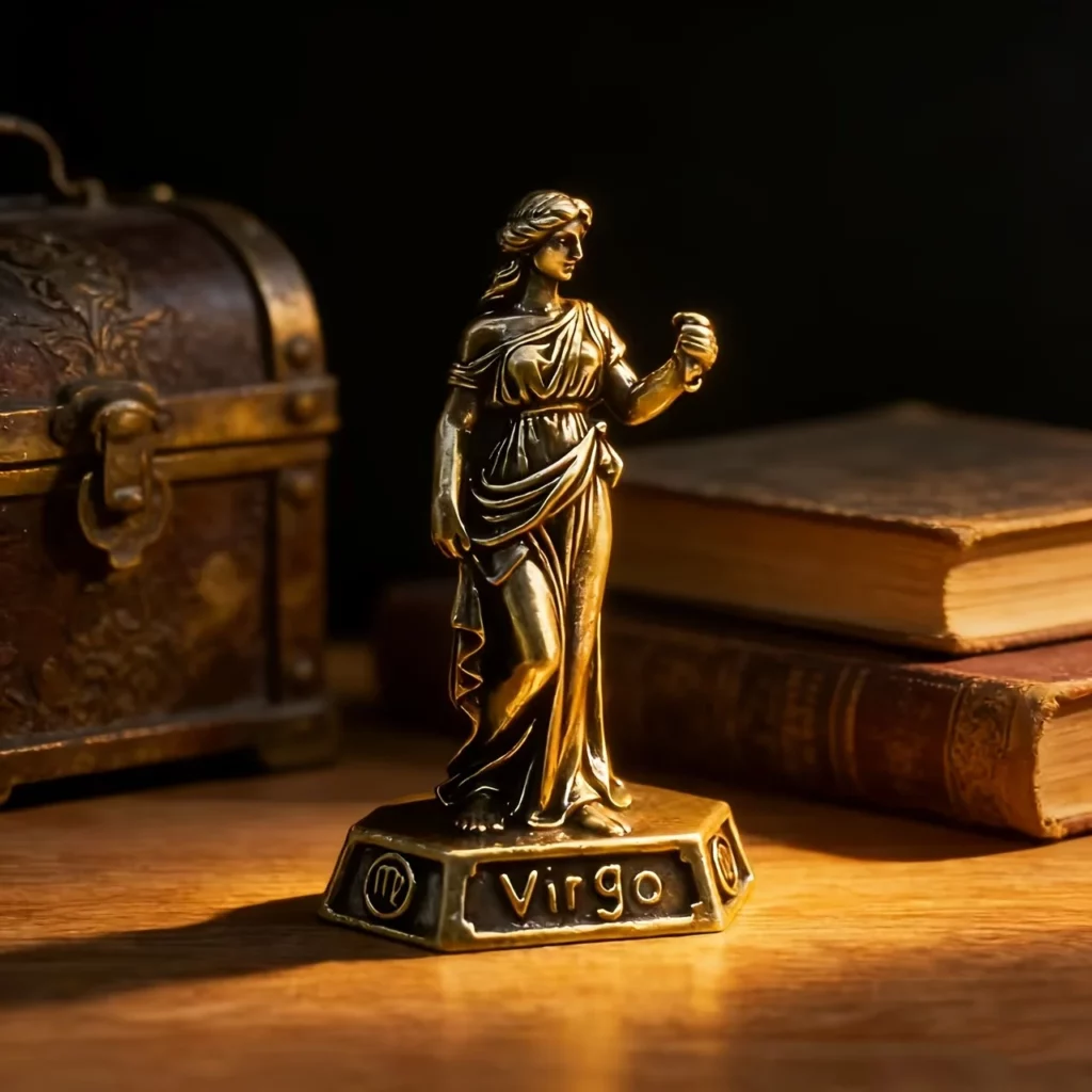 Statuette de la Vierge – Signe du zodiaque en laiton