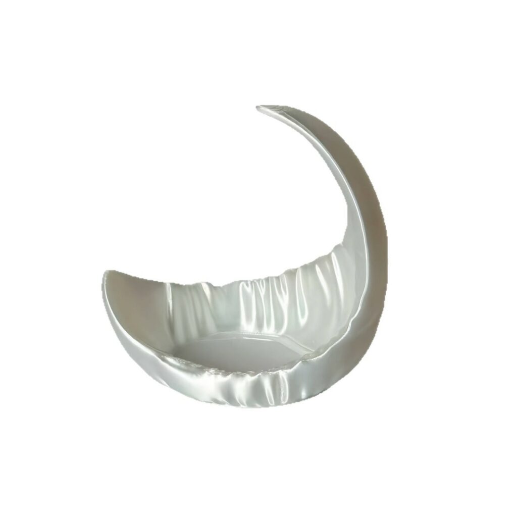 Vide-Poche Croissant de Lune – Finition Blanche Nacrée