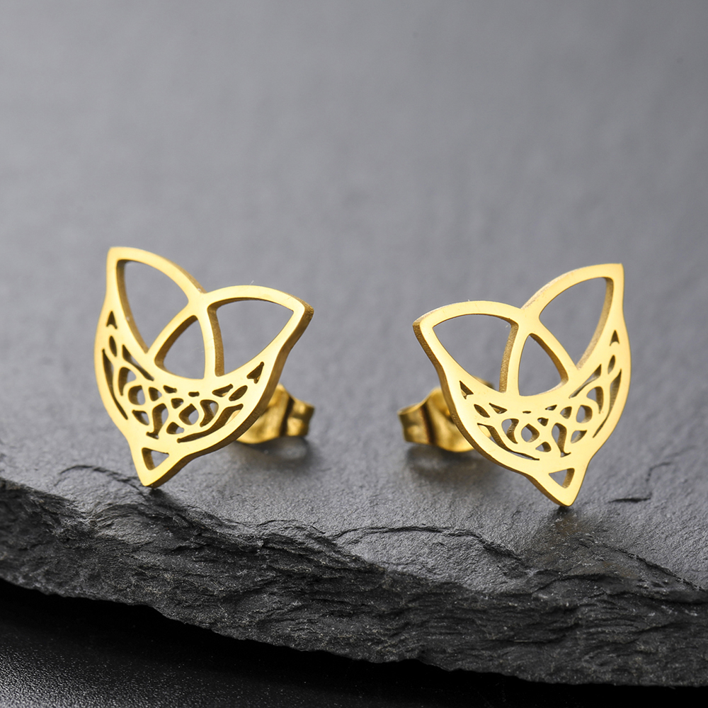 Boucles d’oreilles Lune celtique – Finition dorée