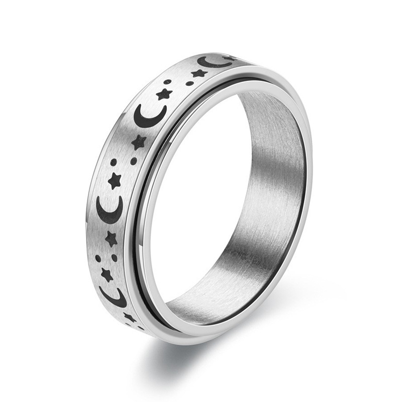 Bague Rotative Phases de Lune – Étoiles & Ciel Nocturne