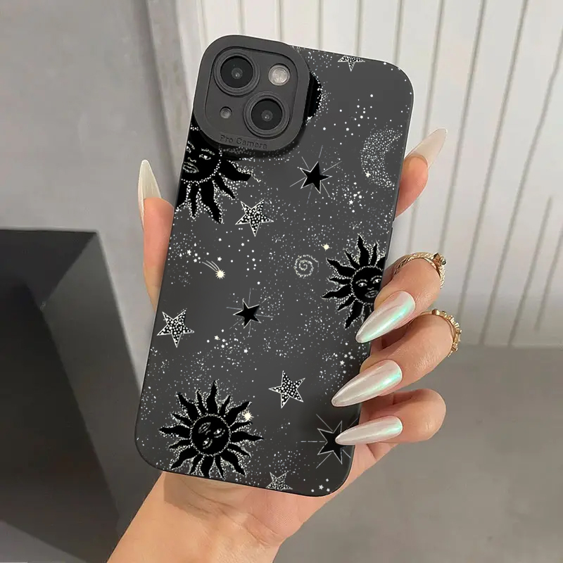 Coque Soleil & Lune – Ciel Étoilé Noir
