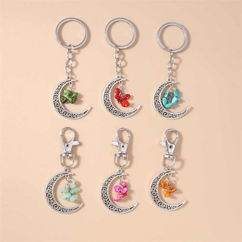 Porte-clés Croissant de Lune – Perles Menthe