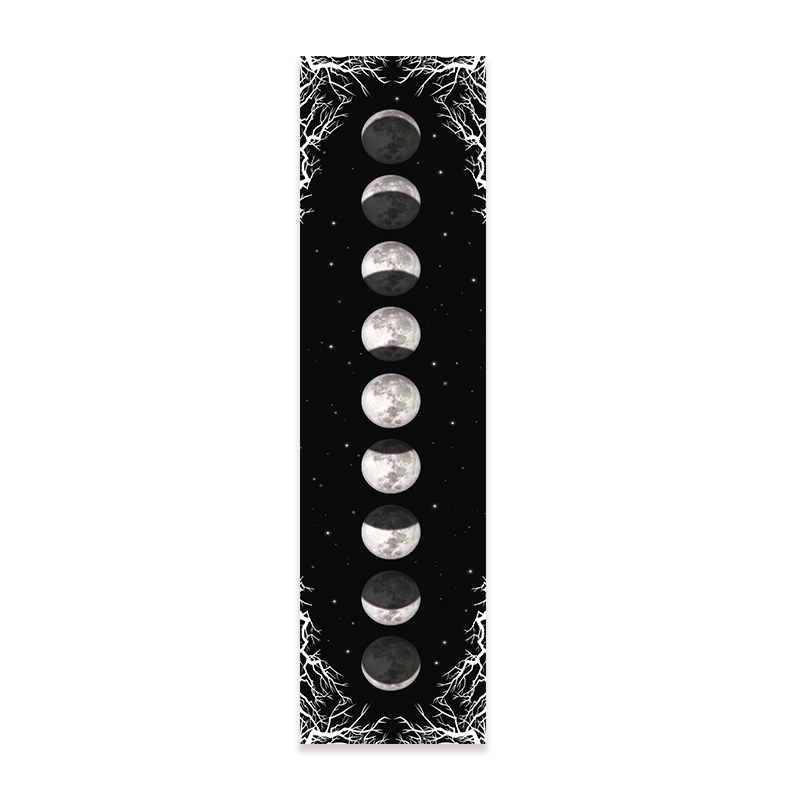 Tapisserie Phases de Lune – Ciel Étoilé Noir & Blanc