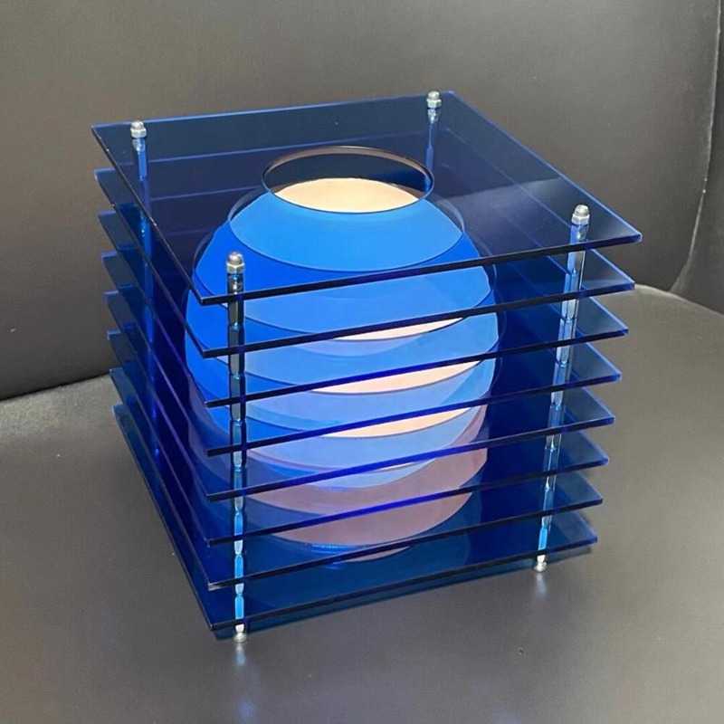 Lampe lune DIY acrylique bleue