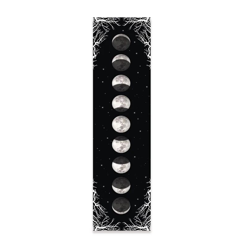 Tenture Phases de Lune – Ciel Étoilé Noir & Blanc
